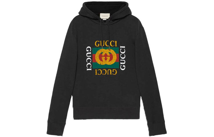 

Толстовка Gucci оверсайз с логотипом, черный