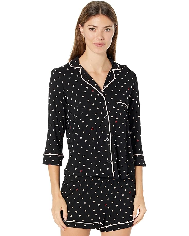 цена Пижамный комплект DKNY 3/4 Sleeve Top and Boxer Pajama Set, черный