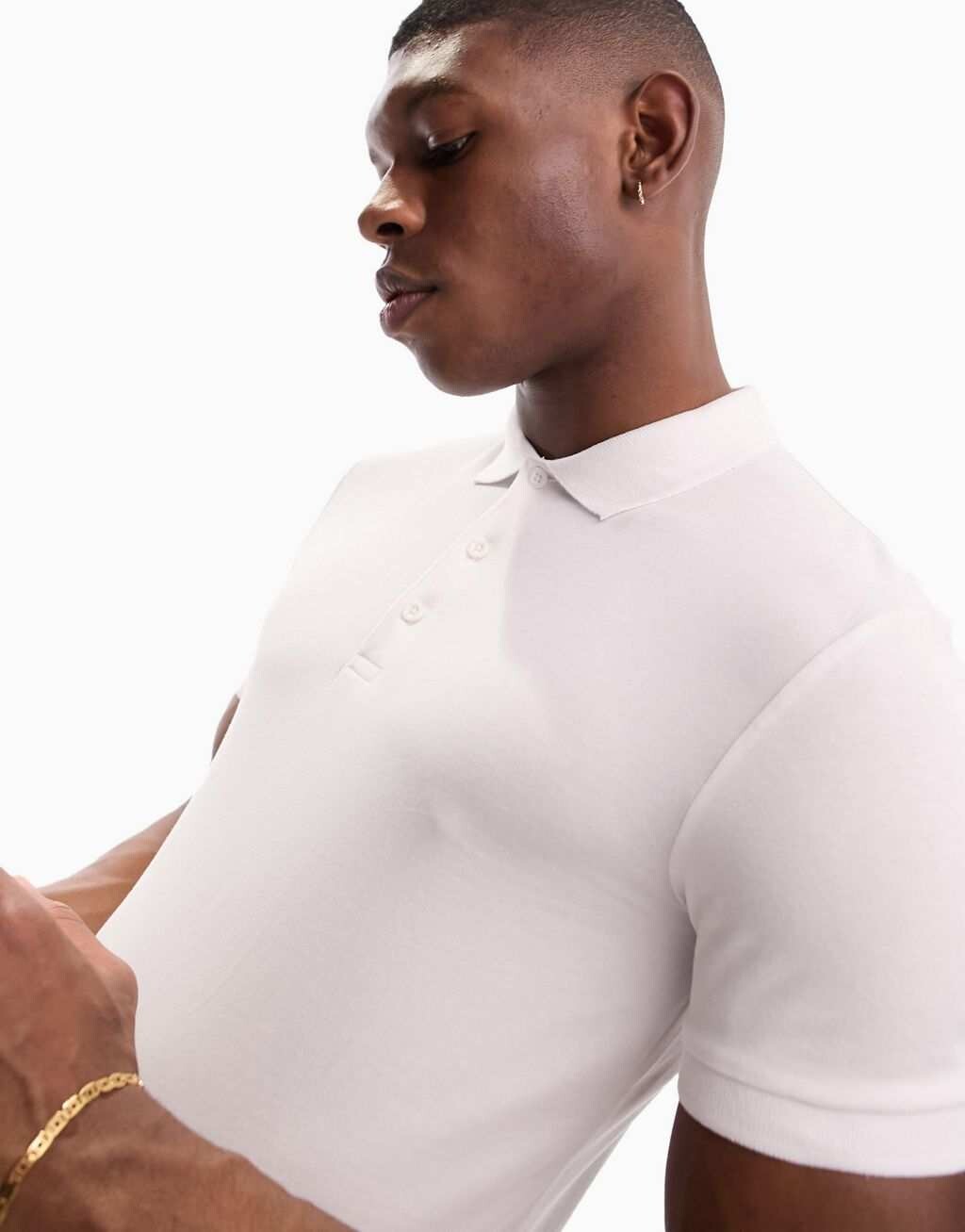 

Белая футболка-поло с длинными рукавами ASOS DESIGN, Белый
