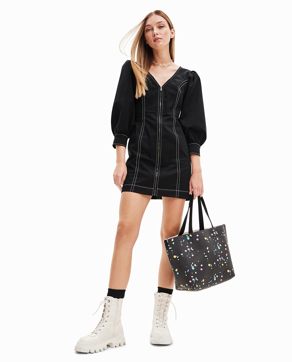 

Короткое узкое платье на молнии Desigual, черный