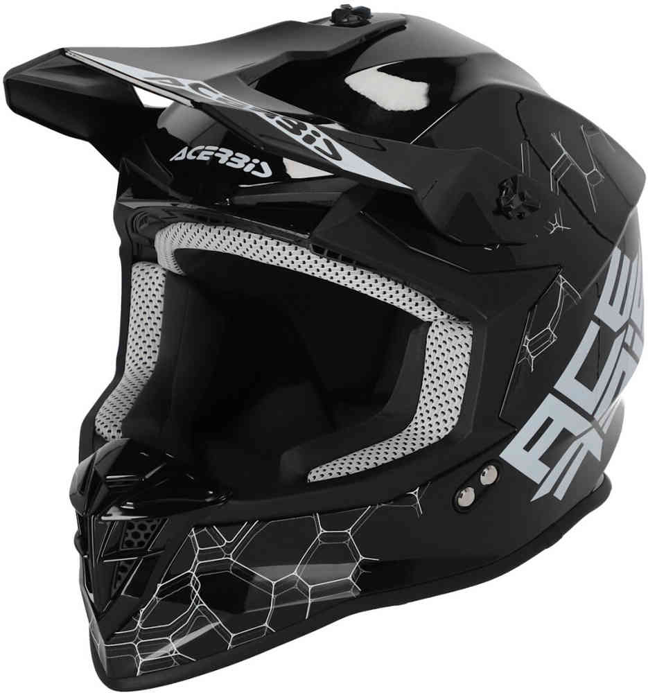 Шлем для мотокросса Linear Solid 2024 Acerbis, черный цена и фото