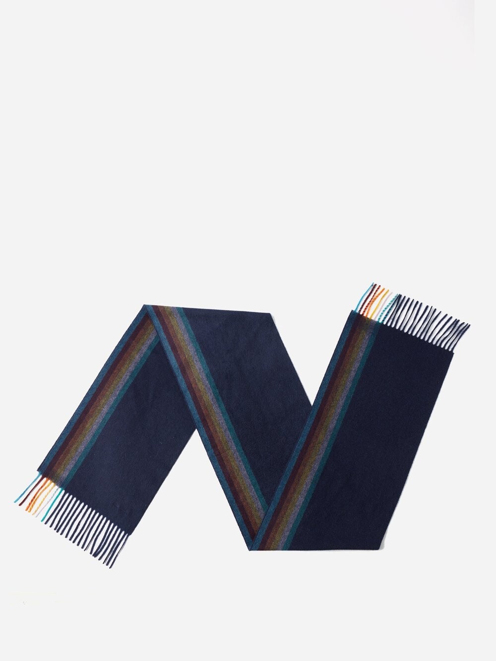 

Кашемировый шарф artist stripe с бахромой Paul Smith, синий