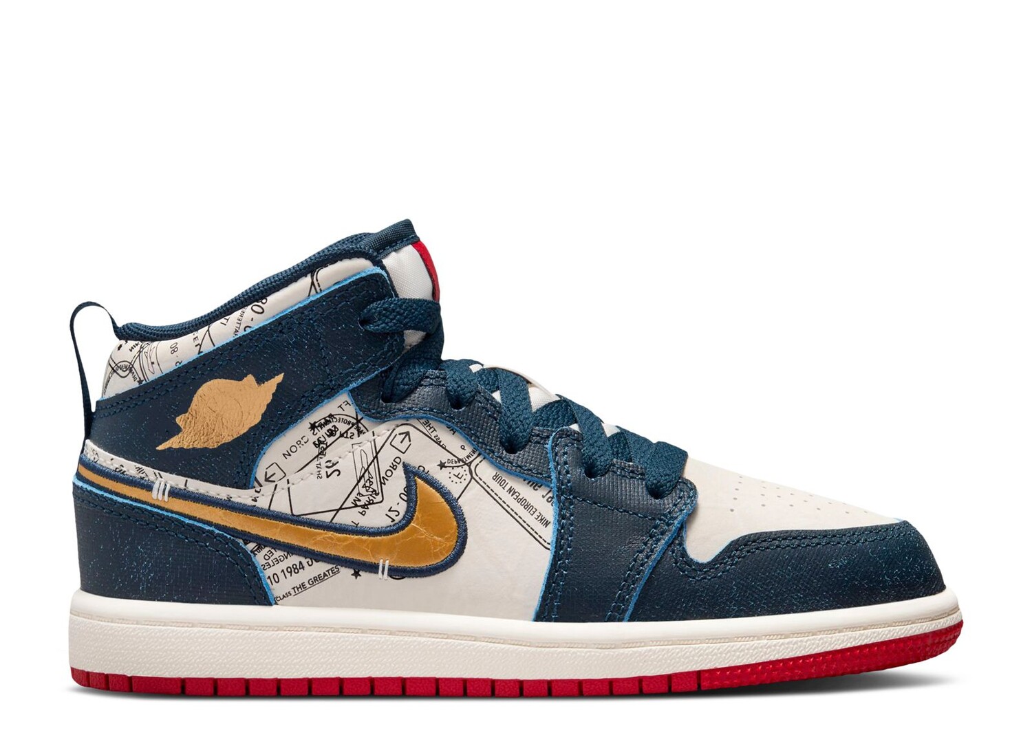 Кроссовки Air Jordan Air Jordan 1 Mid Se Ps 'Take Flight', синий фотографии