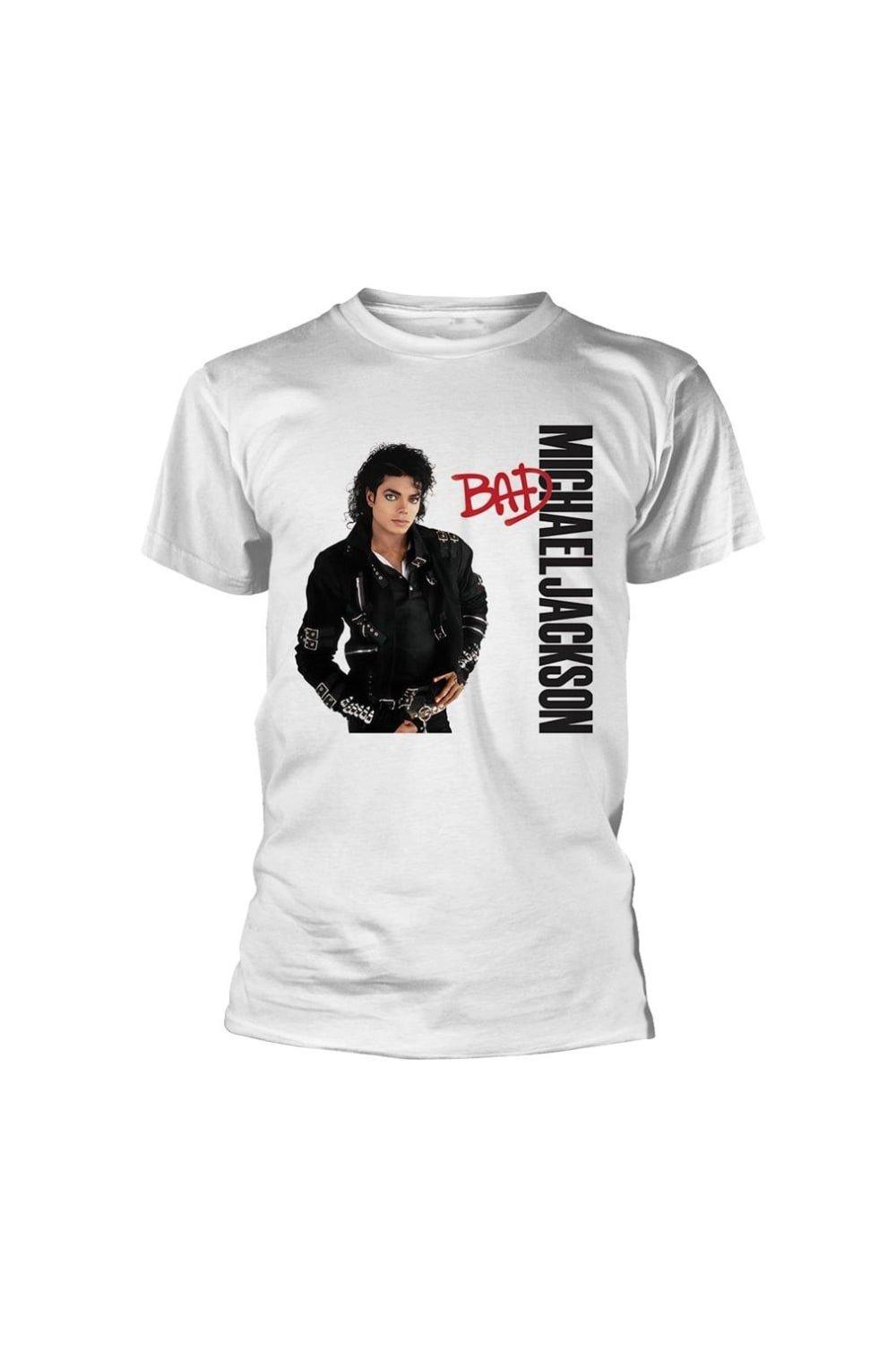 Плохая футболка Michael Jackson, белый трафаретная печать по ткани
