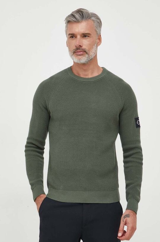 

Хлопковый свитер Calvin Klein Jeans, зеленый