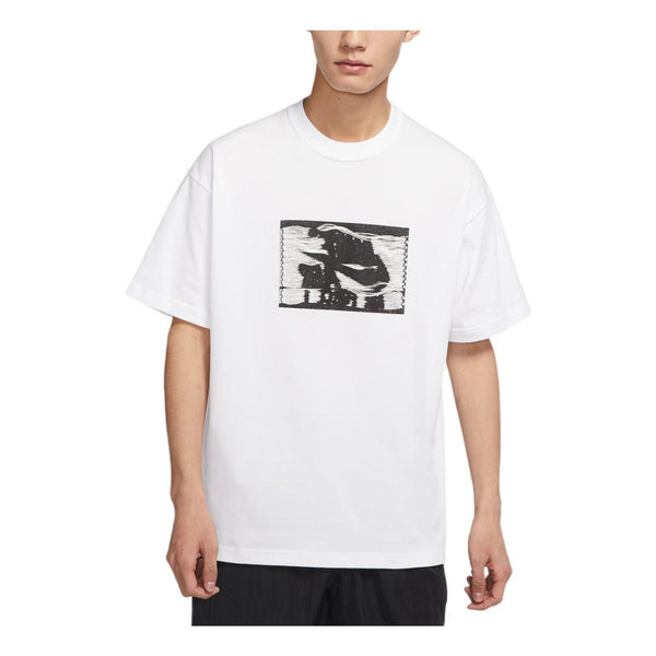 Футболка Men's Nike Alphabet Logo Pattern Printing Round Neck Pullover Short Sleeve White T-Shirt, мультиколор