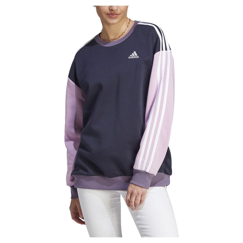 

Толстовка adidas Sportswear Essentials 3 Stripes Oversized Fleece, фиолетовый