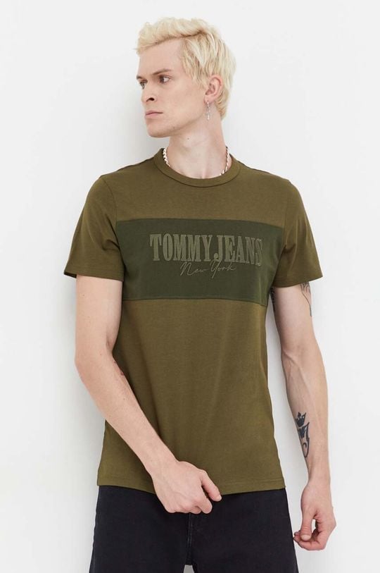 

Хлопковая футболка Tommy Jeans, зеленый