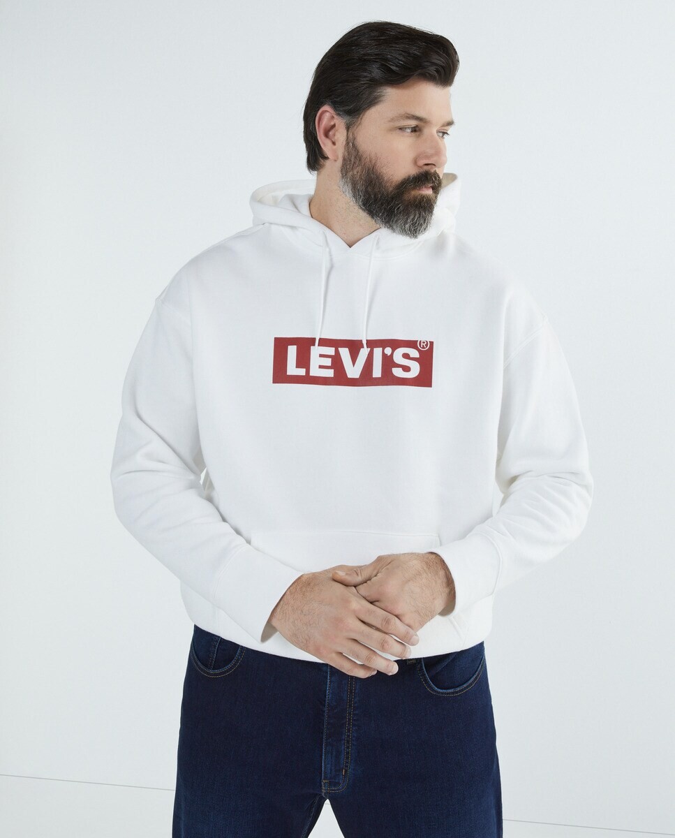 

Мужская толстовка больших размеров с капюшоном Levi's, белый