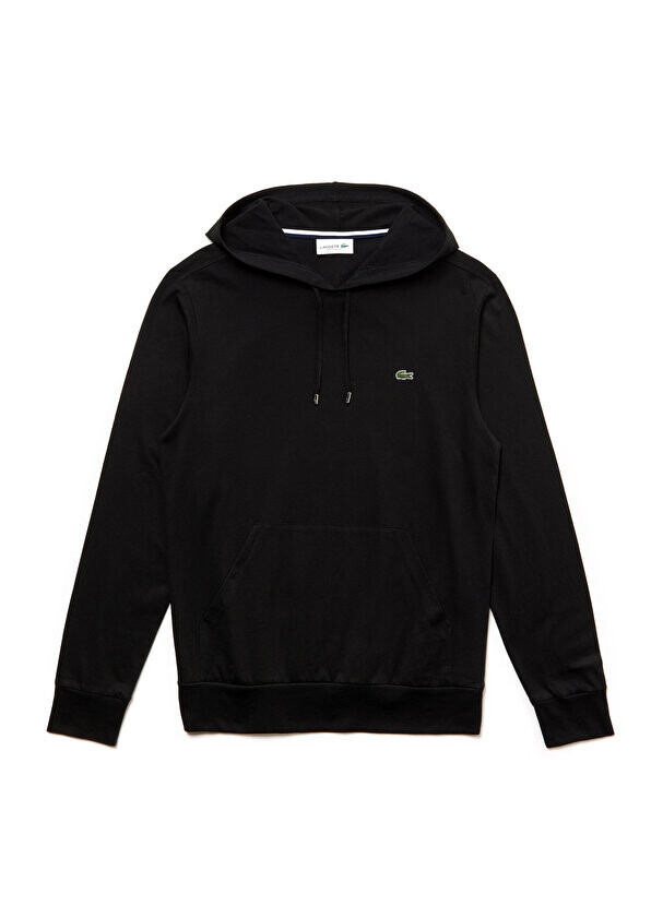 

Черная мужская толстовка с капюшоном обычного кроя Lacoste, Черный