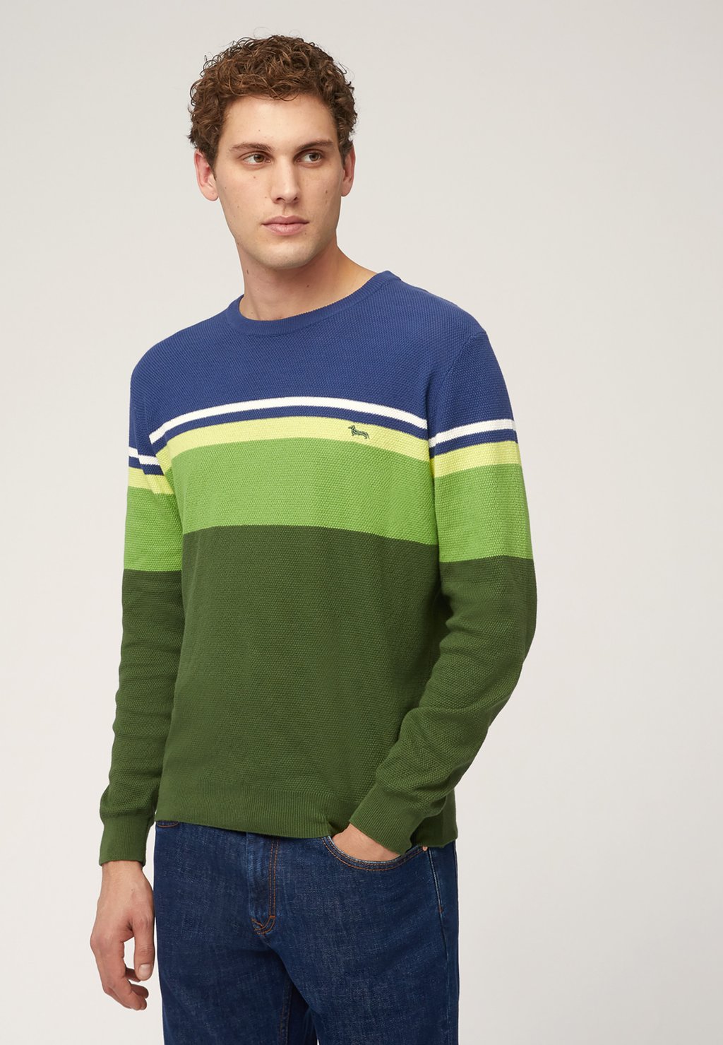 Вязаный свитер A RIGHE Harmont & Blaine, оливково-зеленый