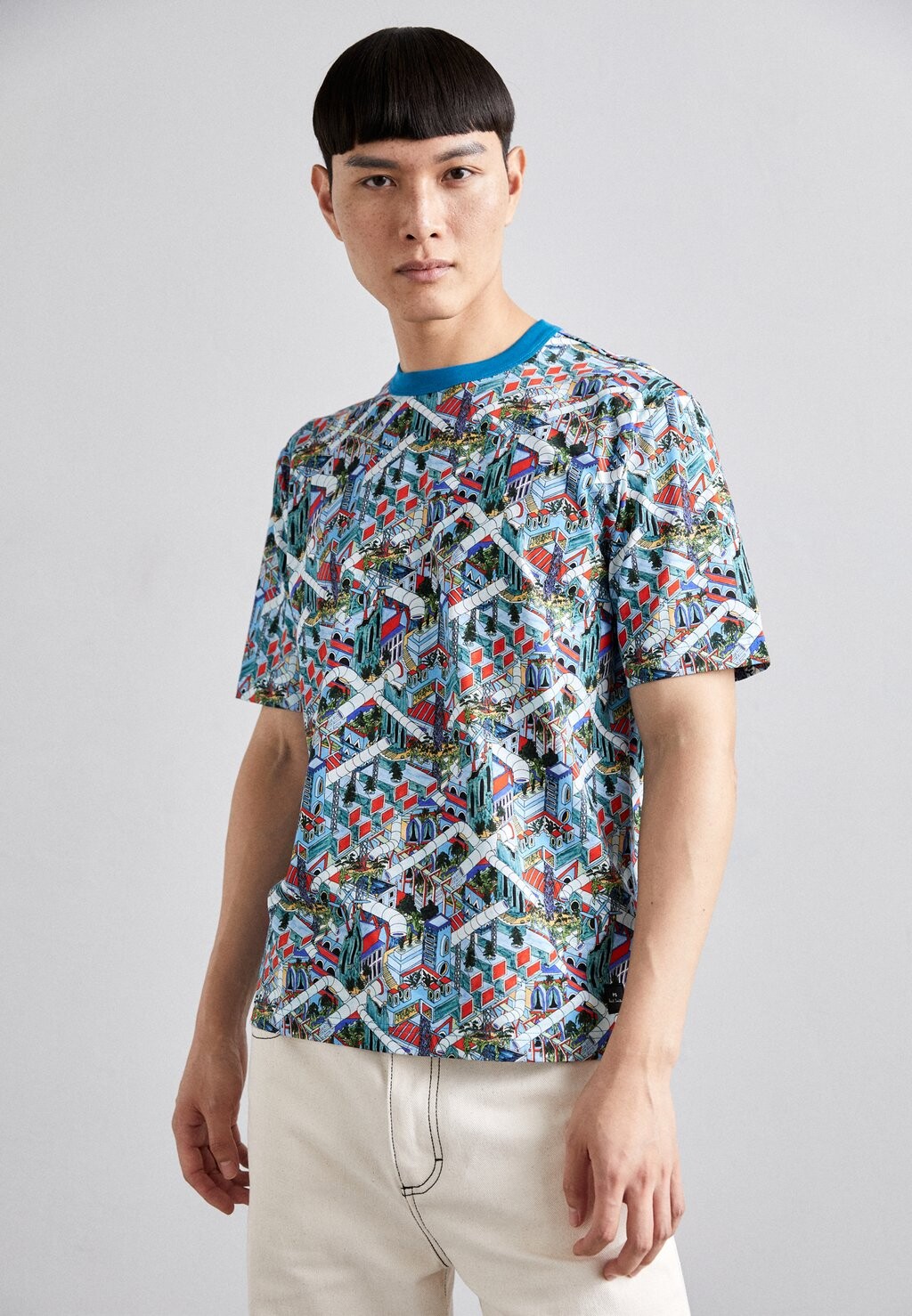 

Футболка с принтом MENS JACKS WORLD PS Paul Smith, синий мульти
