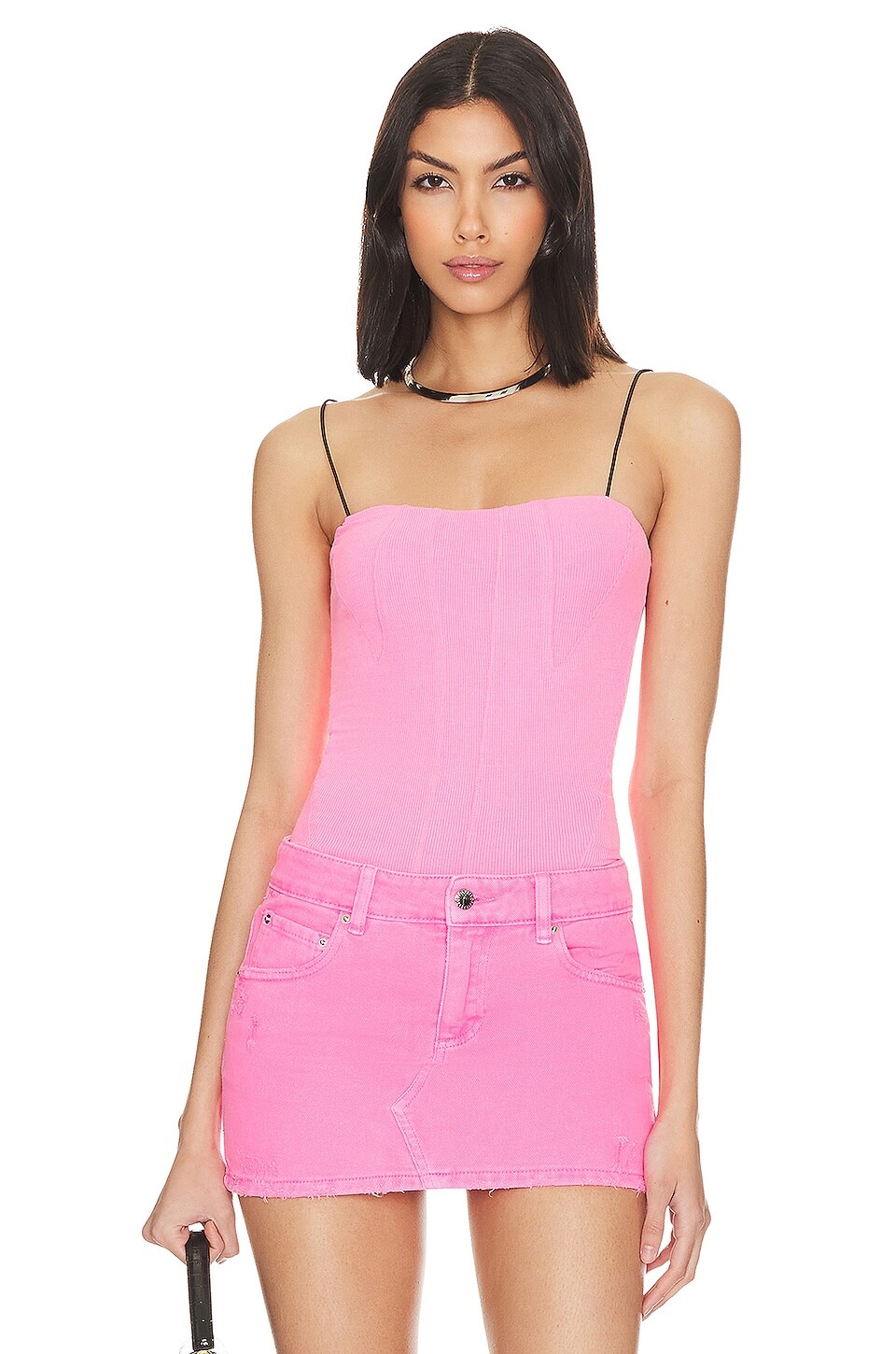 

Бюстье Michael Lauren Nirvana Crop, цвет Neon Pink
