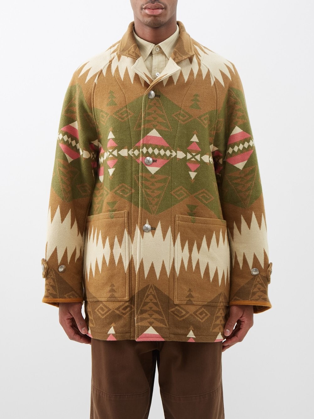 

Жаккардовое пальто-одеяло hopiland Visvim, коричневый