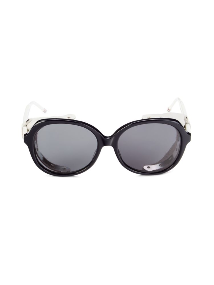Овальные солнцезащитные очки 57MM Thom Browne, темно-синий