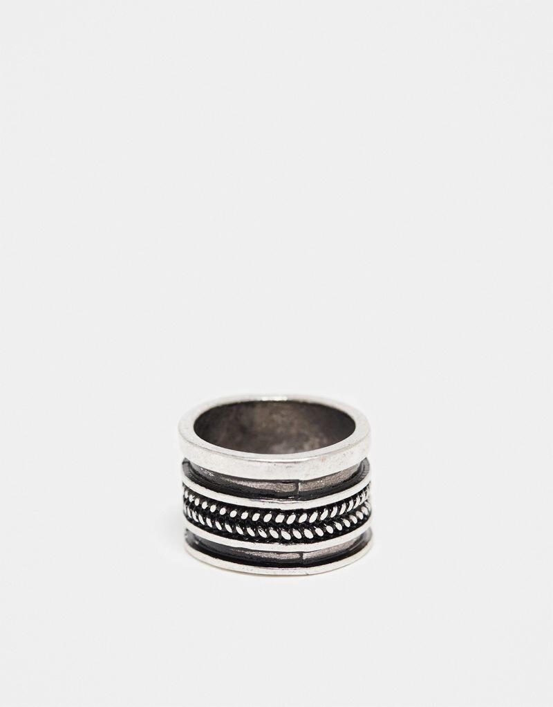 ASOS DESIGN – Массивное обручальное кольцо из оксидированного серебра
