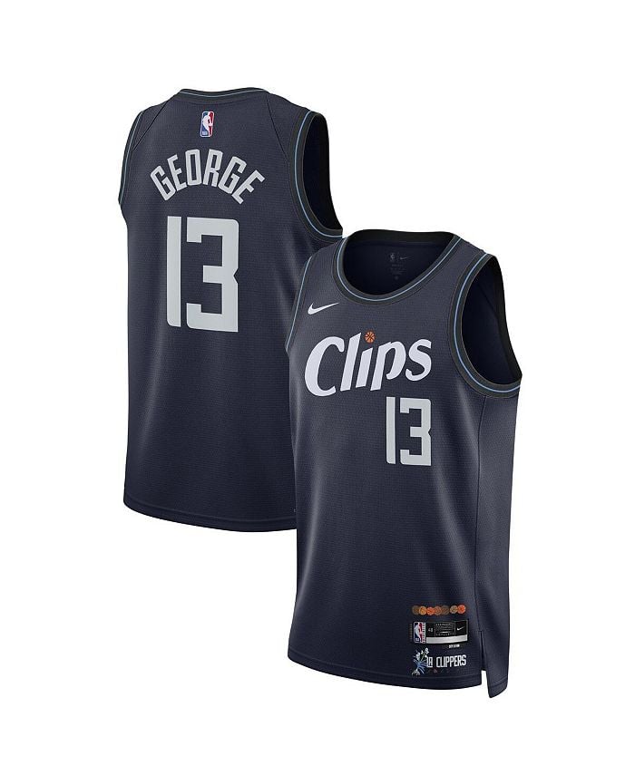 

Мужская и женская майка Paul George Navy LA Clippers 2023/24 Swingman — City Edition Nike, цвет Navy