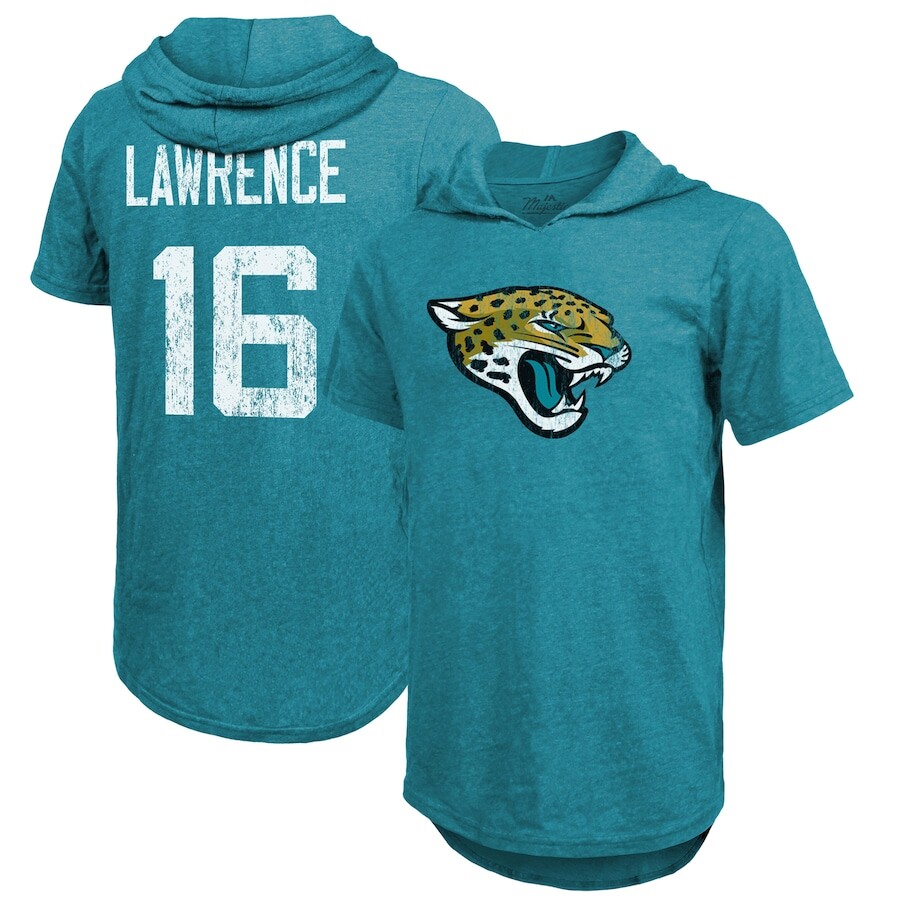 

Футболка с именем и номером Majestic Threads Jacksonville Jaguars, бирюзовый