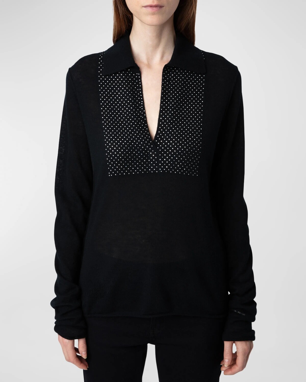 

Кашемировый свитер Sally Diamante Zadig & Voltaire, цвет Noir