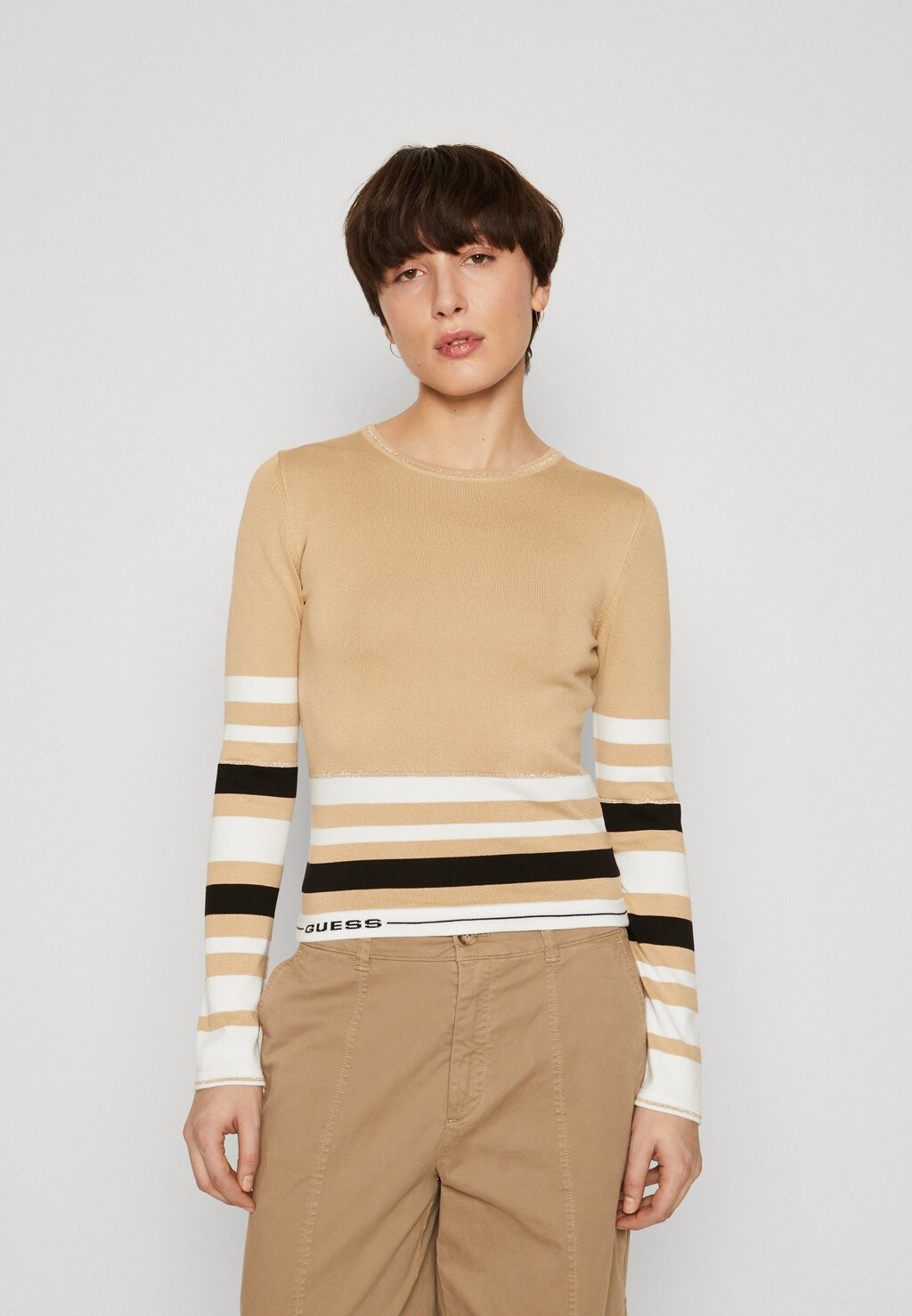 

Свитер Maia Guess, цвет taupe/white/black