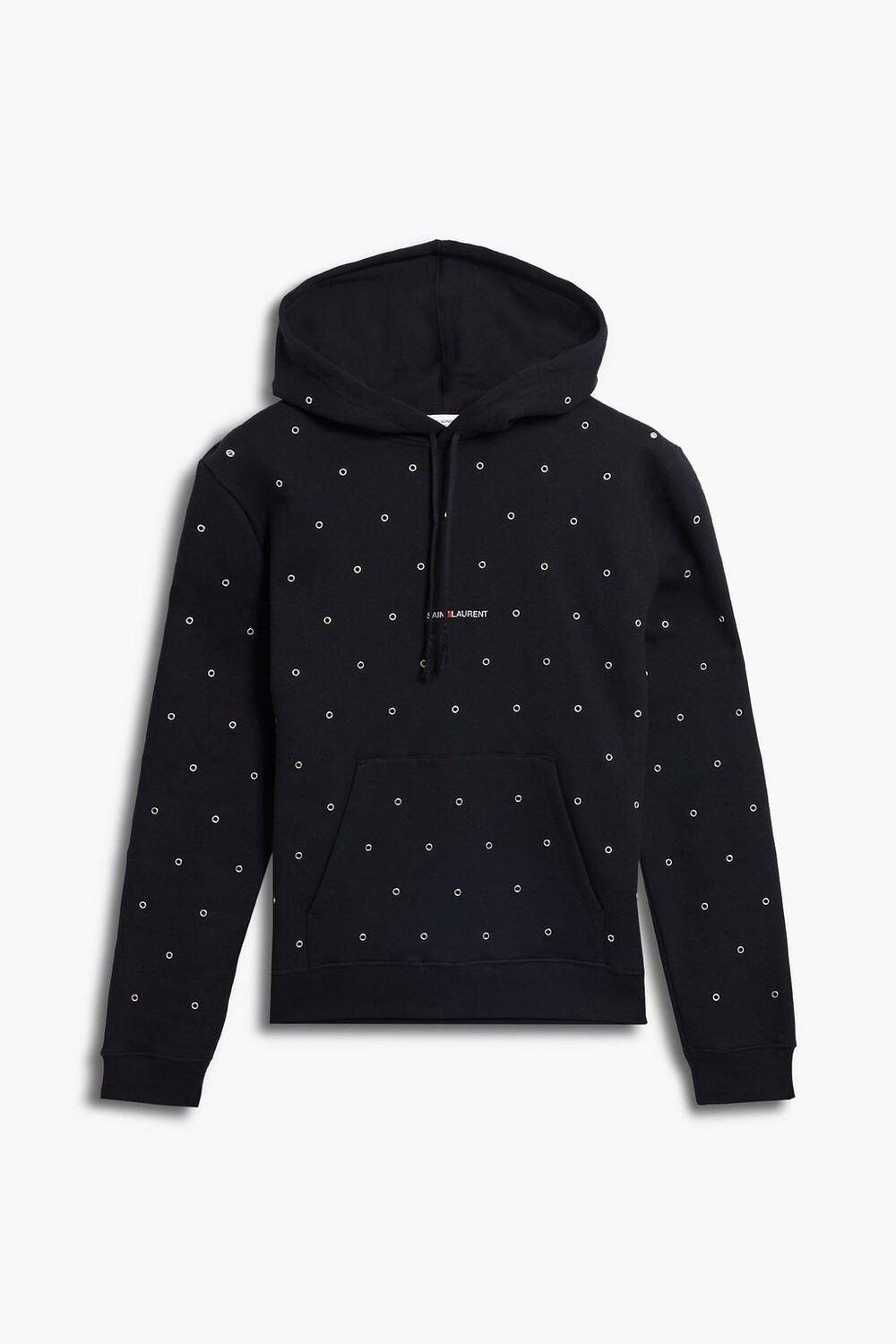

Толстовка из хлопкового флиса с люверсами SAINT LAURENT, черный