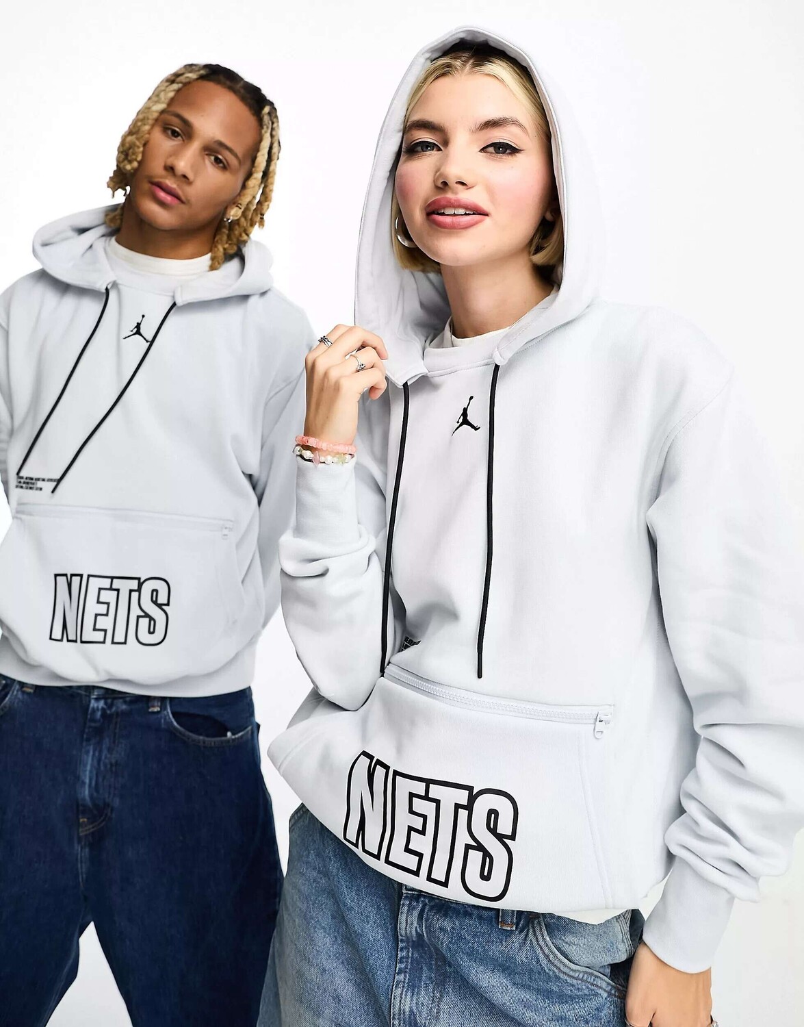 

Серая толстовка унисекс с графическим принтом Nike NBA Brooklyn Nets Jordan, Серый