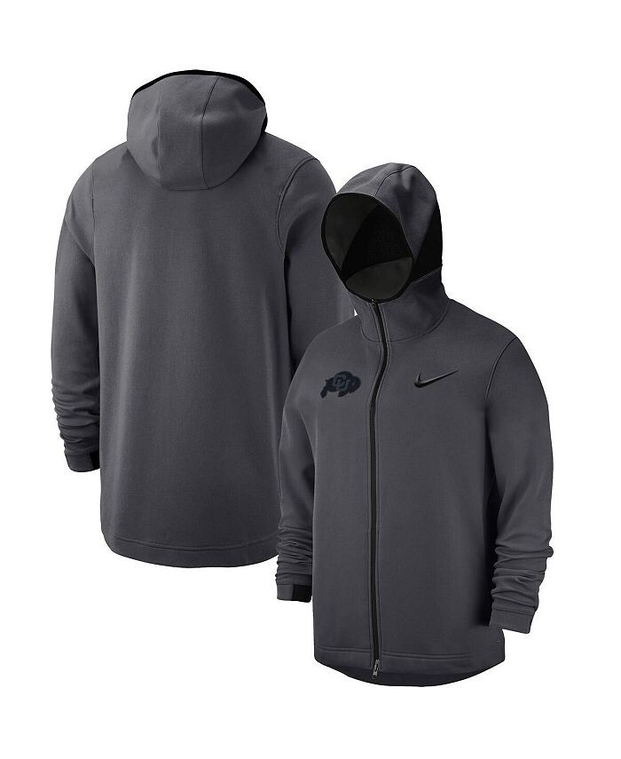 

Мужская куртка с капюшоном на молнии во всю длину антрацитового цвета Colorado Buffaloes Showtime Nike, серый
