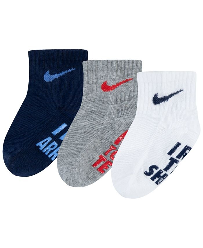 

Хлопковые носки Verbiage Gripper для маленьких мальчиков и девочек, 3 шт. Nike, синий