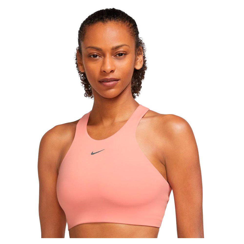 

Спортивный бюстгальтер Nike Yoga Dri Fit Swoosh Medium, розовый