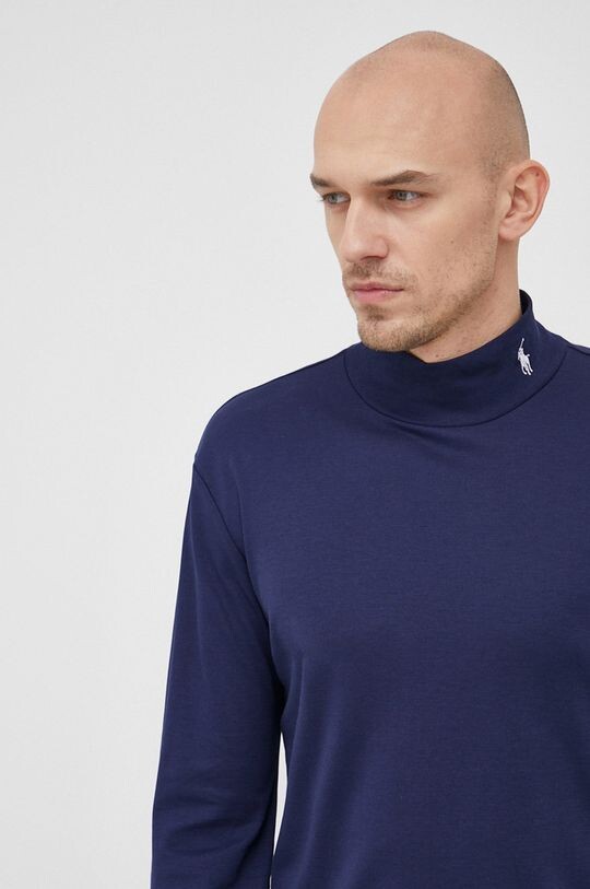 

Хлопковый топ с длинными рукавами Polo Ralph Lauren, темно-синий