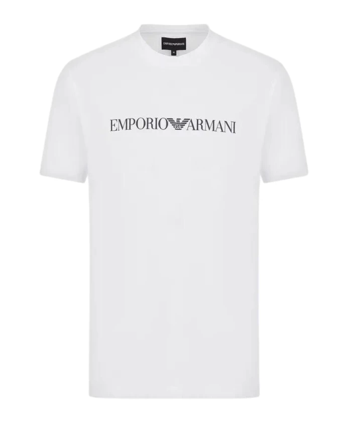 

Футболка с круглым вырезом и логотипом Emporio Armani, белый