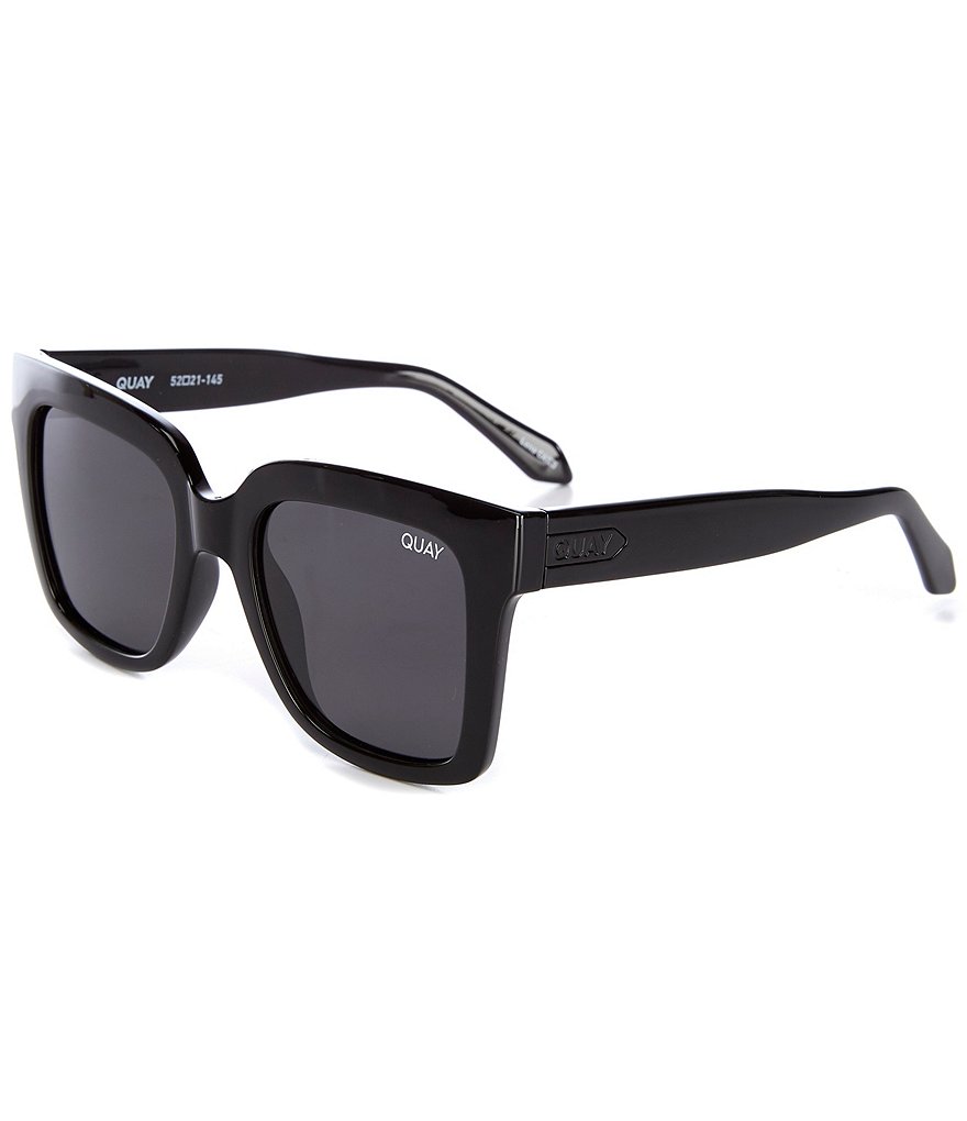 Женские квадратные поляризованные солнцезащитные очки Quay Australia Icy 46 мм, черный