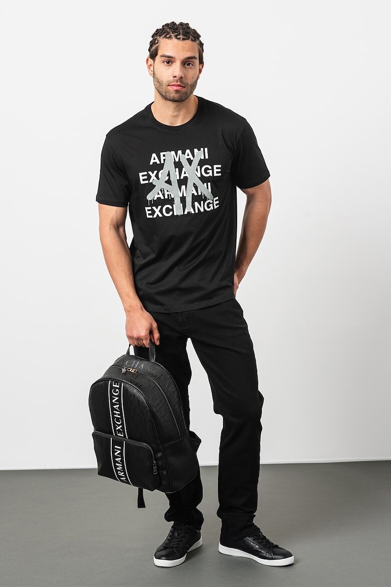 

Футболка с логотипом спереди Armani Exchange, черный