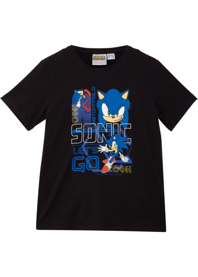 Детская футболка соник Sonic, черный рюкзак соник sonic синий 3