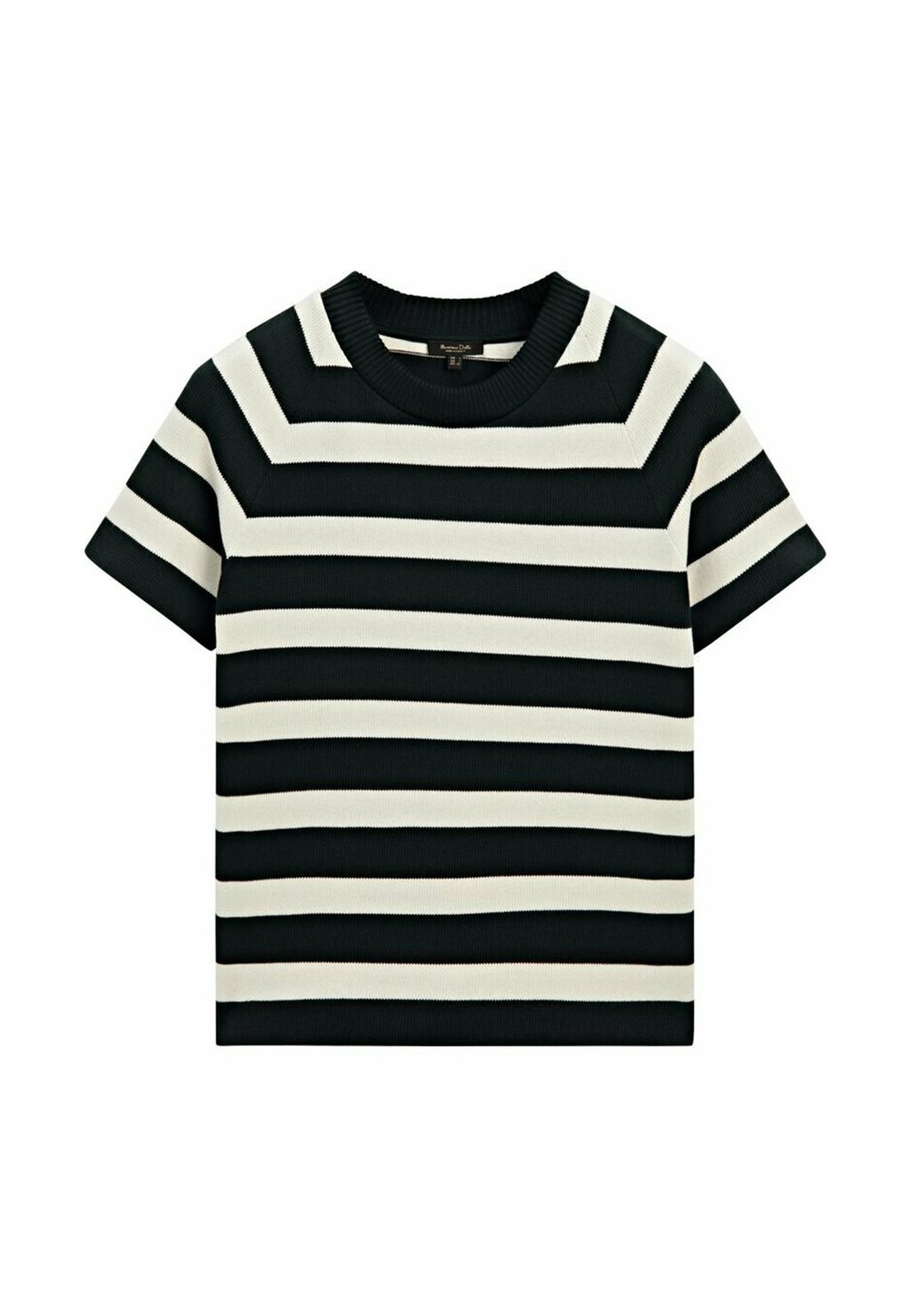 

Футболка с принтом SHORT SLEEVE WITH RAGLAN Massimo Dutti, цвет black