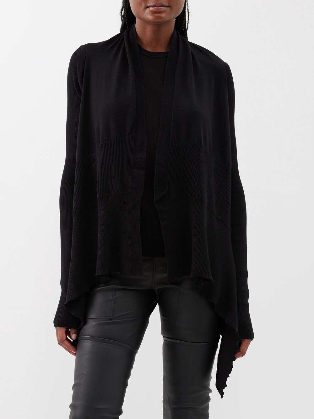 

Шерстяной кардиган вязки rasato Rick Owens, черный