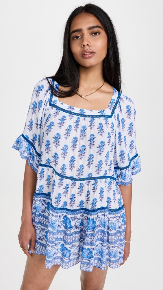 

Платье Playa Lucila Drop Waist Border Print, синий