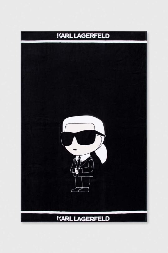 

Хлопковое полотенце Карла Лагерфельда Karl Lagerfeld, черный