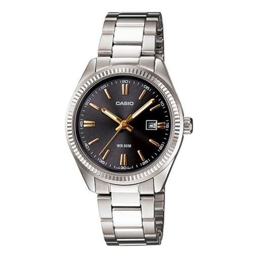 

Часы CASIO ENTICER Series Waterproof Silver/Black Sports Stainless Steel Strap Analog, черный