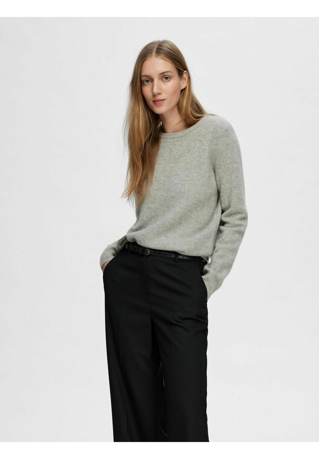 

Свитшот Selected Femme, цвет light grey melange