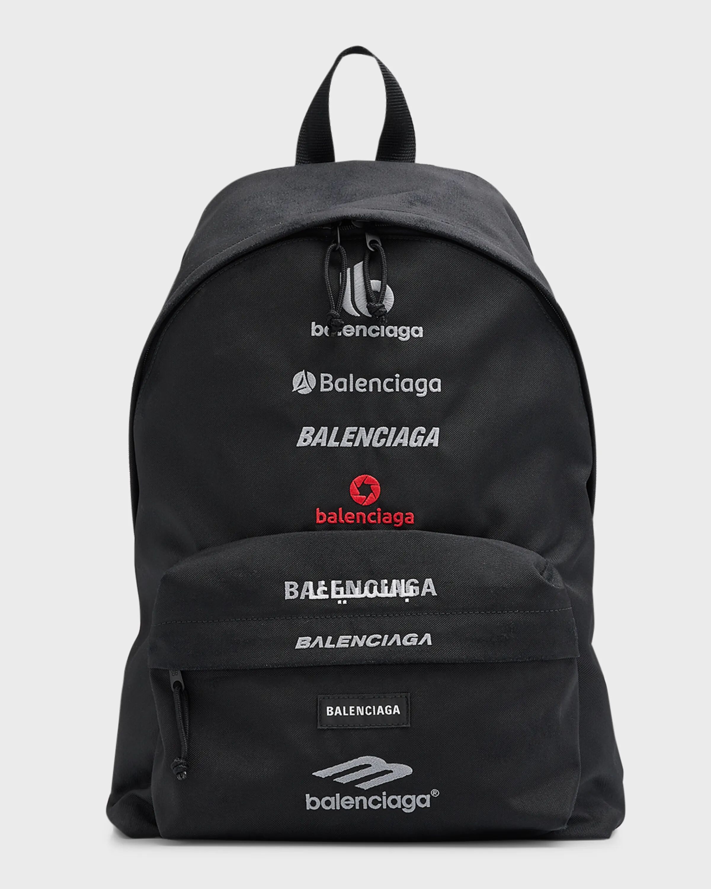 

Мужской нейлоновый рюкзак с мультилоготипом Explorer Balenciaga, цвет 1000 Black