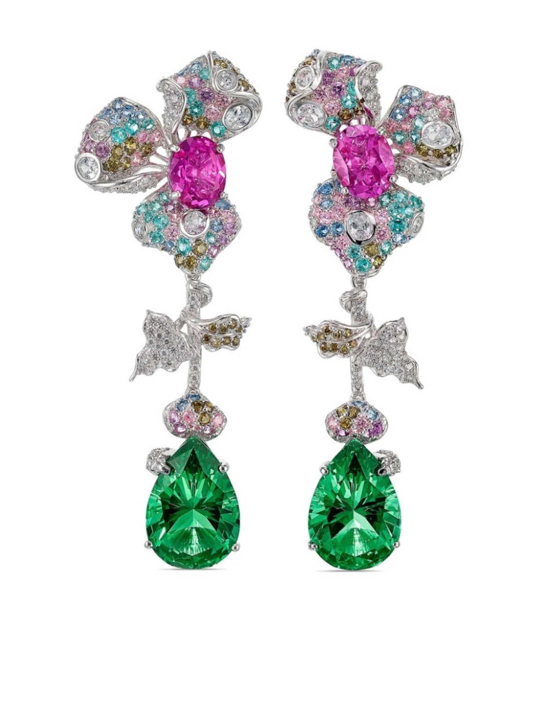

Серьги Garden Orchid из белого золота с камнями Anabela Chan, розовый