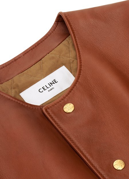 

Жакет с присборенным поясом из мягкой кожи ягненка Celine