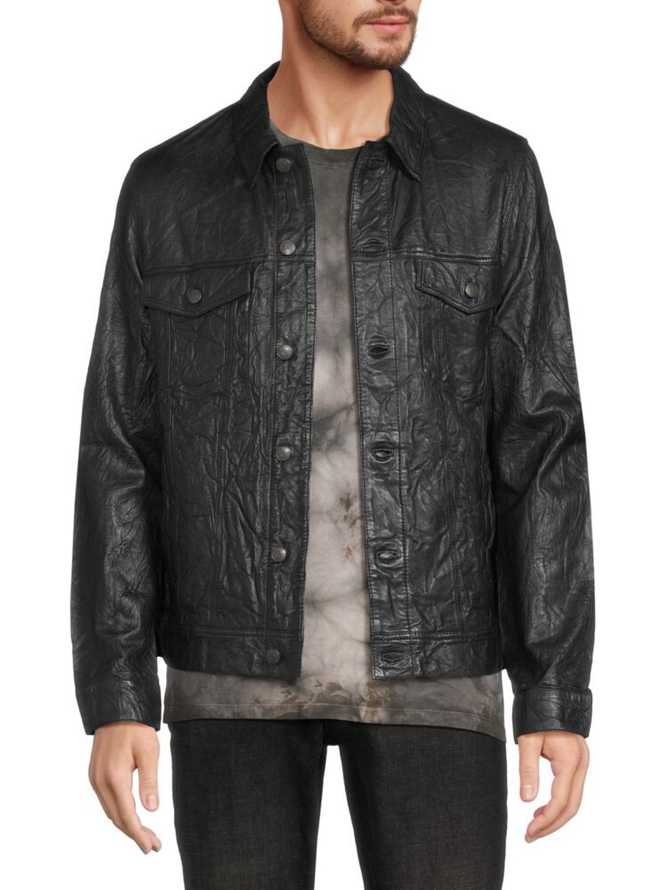 

Мятая кожаная куртка Zadig & Voltaire, синий