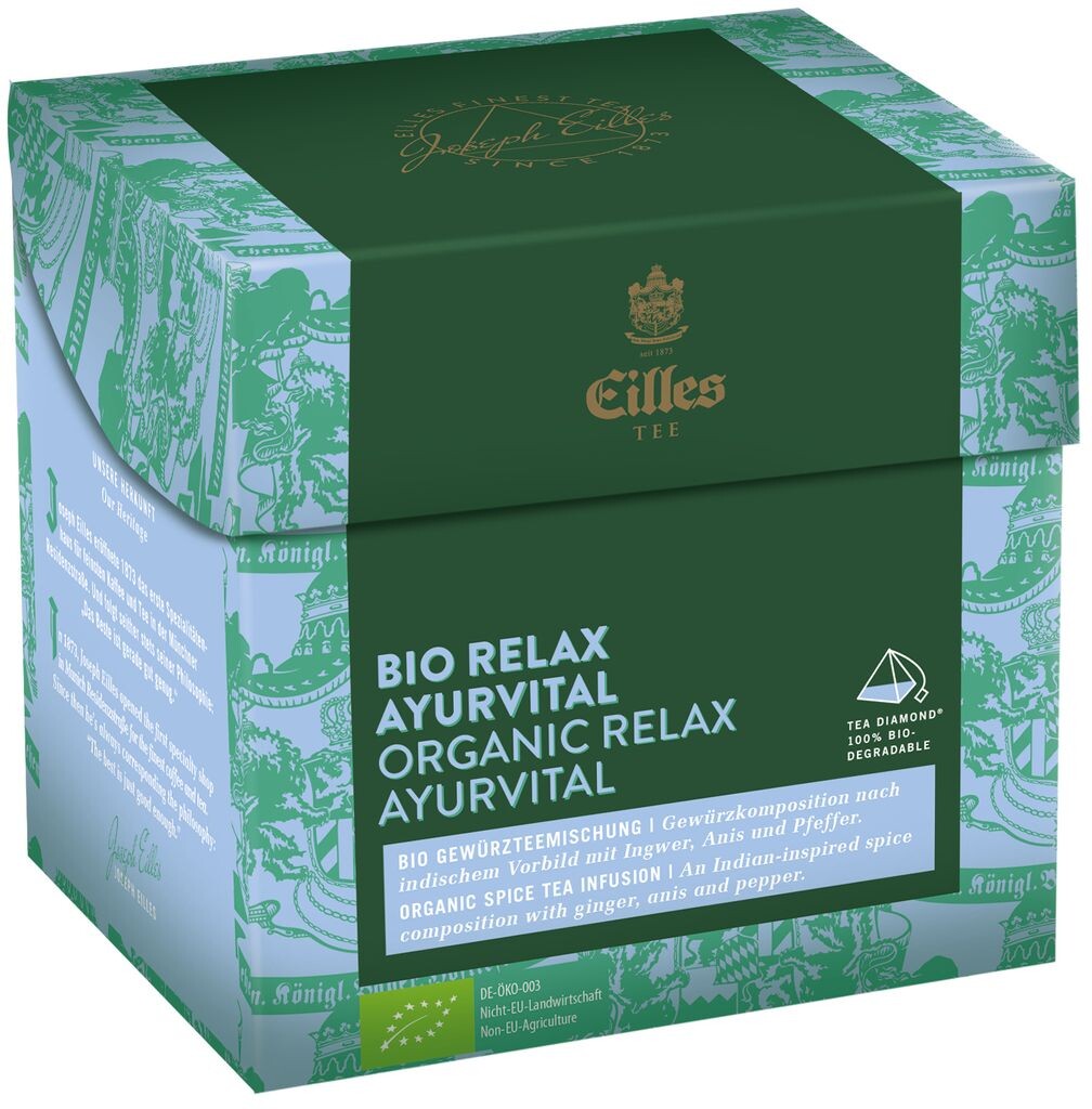

EILLES TEE Чай Diamond BIO RELAX AYURVITAL в пакетиках-пирамидках, в коробке 20 шт.
