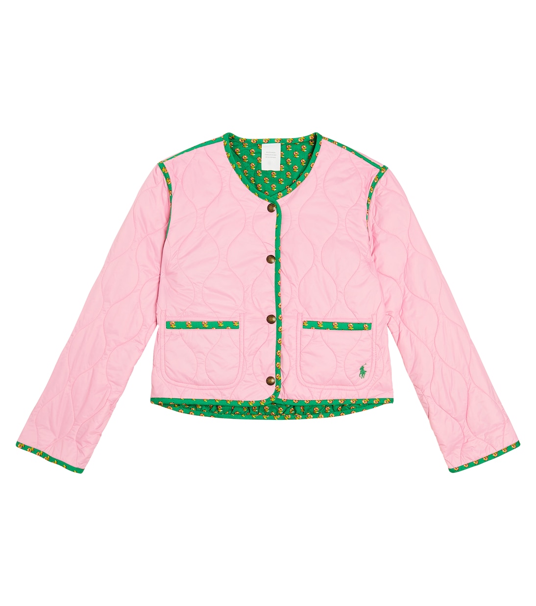 Двусторонняя стеганая куртка из хлопка Polo Ralph Lauren Kids, мультиколор