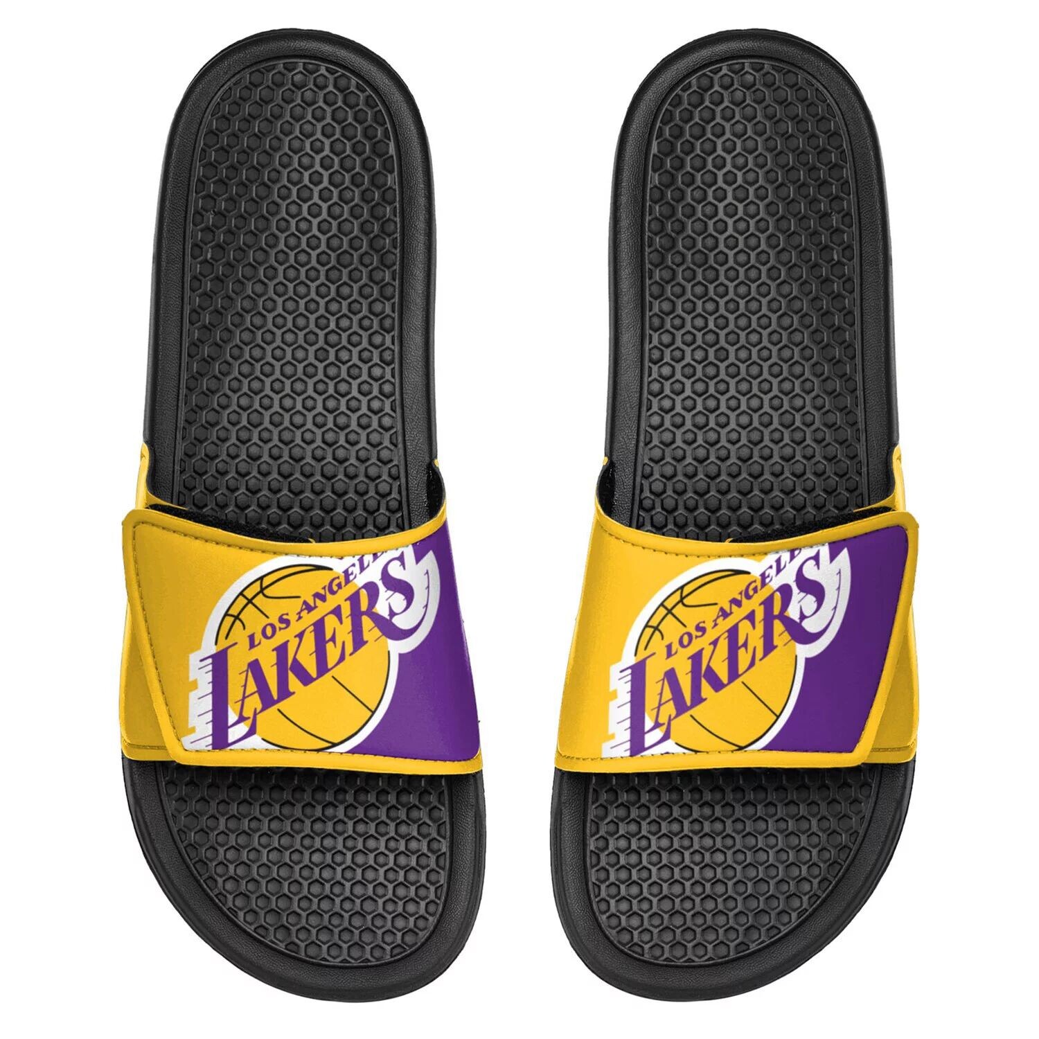 

Молодежные шлепанцы Legacy с цветными блоками и большим логотипом FOCO Los Angeles Lakers Unbranded