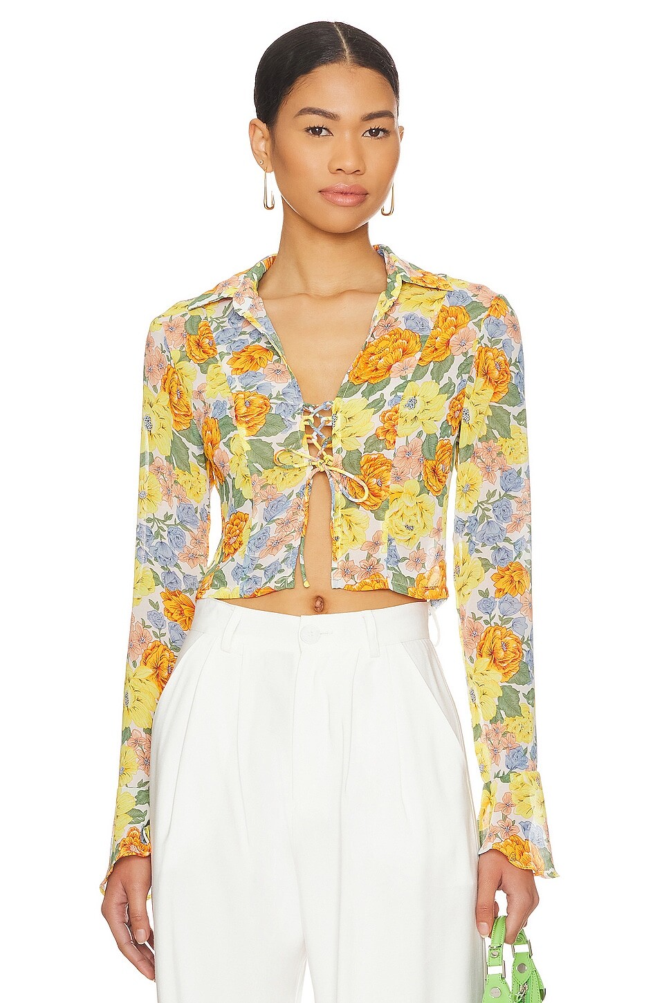 

Топ MORE TO COME Robin Ruffle, цвет Orange Floral