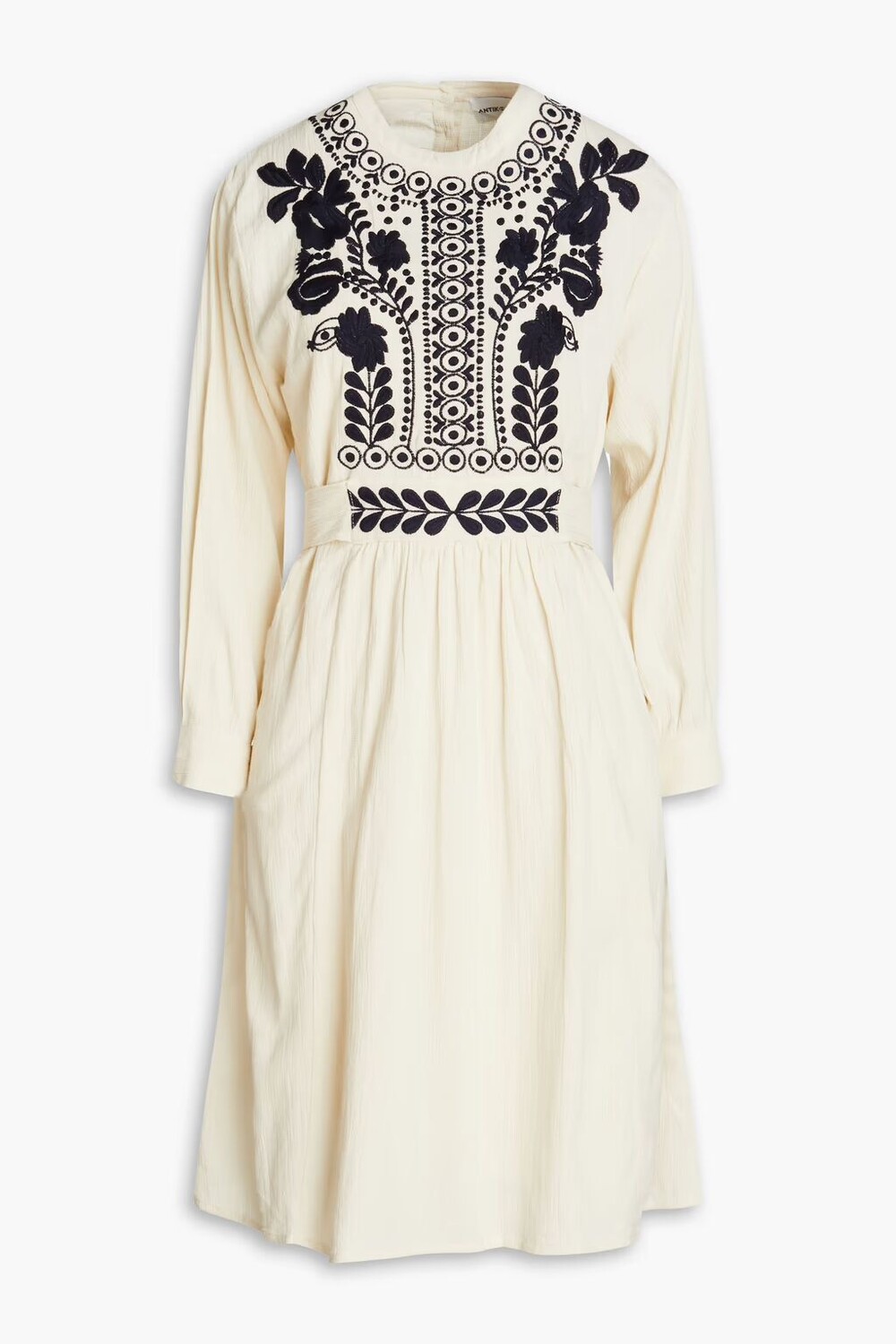 

Платье из хлопковой марли с вышивкой Antik Batik, крем
