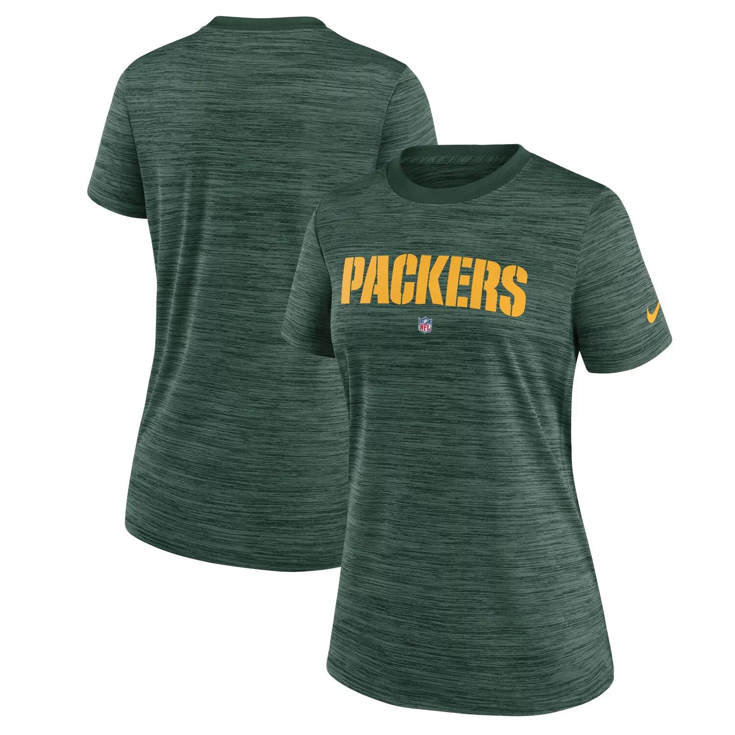 

Женская зеленая футболка Nike Green Bay Packers Sideline Velocity Performance Nike, Зеленый